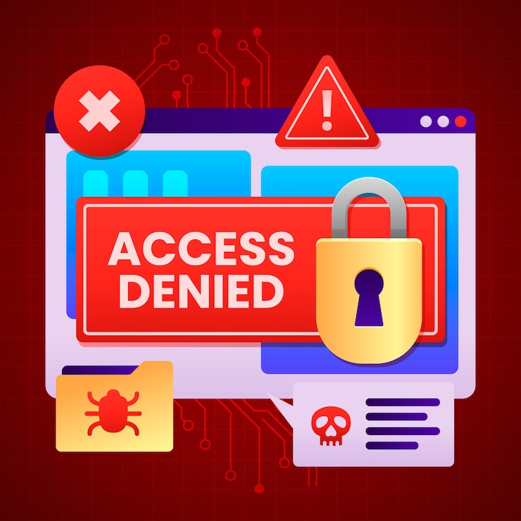 Kostenlose Vektor ransomware-illustration mit farbverlauf