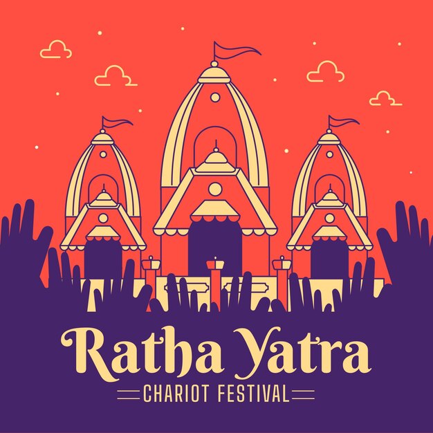 Kostenloser Vektor rath yatra feier illustration