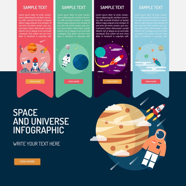 Raum und universum infografik-design