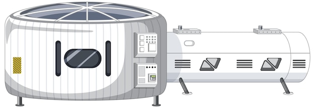 Kostenloser Vektor raumstation auf weißem hintergrund