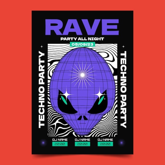 Rave-party-poster-vorlage