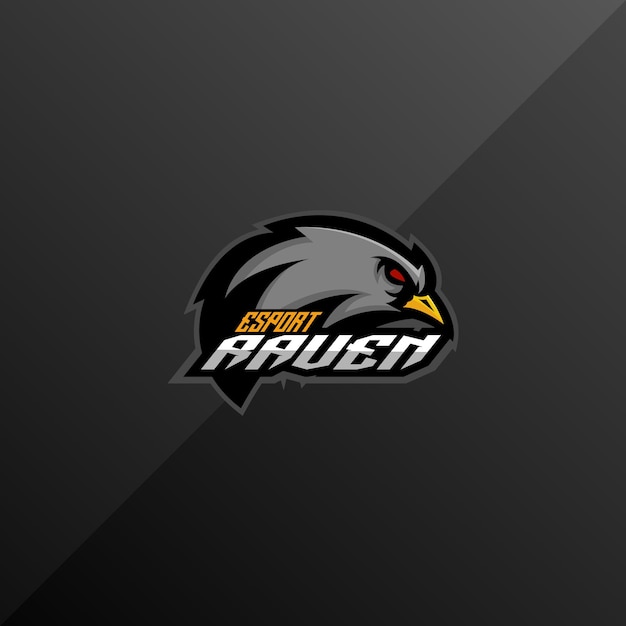 Kostenloser Vektor raven-team-logo-gaming-esport-design-maskottchen