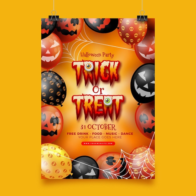 Realistisch gemachtes halloween-partyplakat