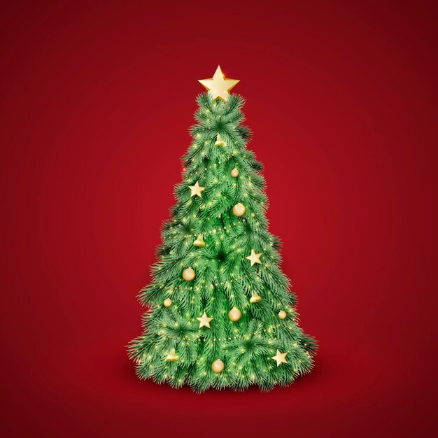 Realistisch geschmückter Weihnachtsbaum