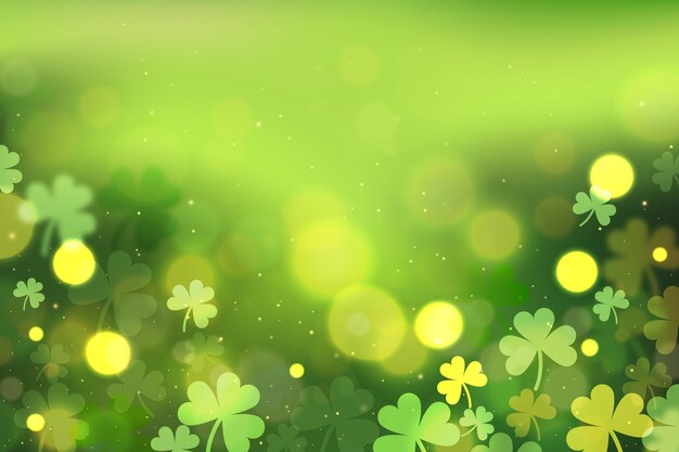 Realistisch verschwommener Klee st. Patrick's Day Hintergrund