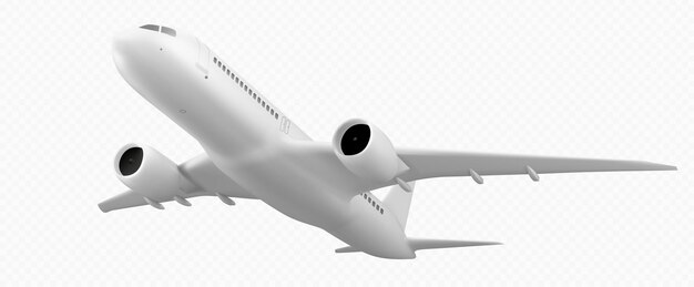 Realistische 3D-Ebene, isoliert auf durchsichtigem Gelände