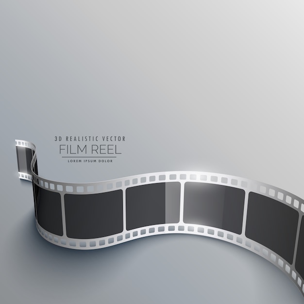 Kostenloser Vektor realistische 3d-filmstreifen hintergrund in der perspektive