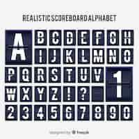 Kostenloser Vektor realistische anzeiger alphabet