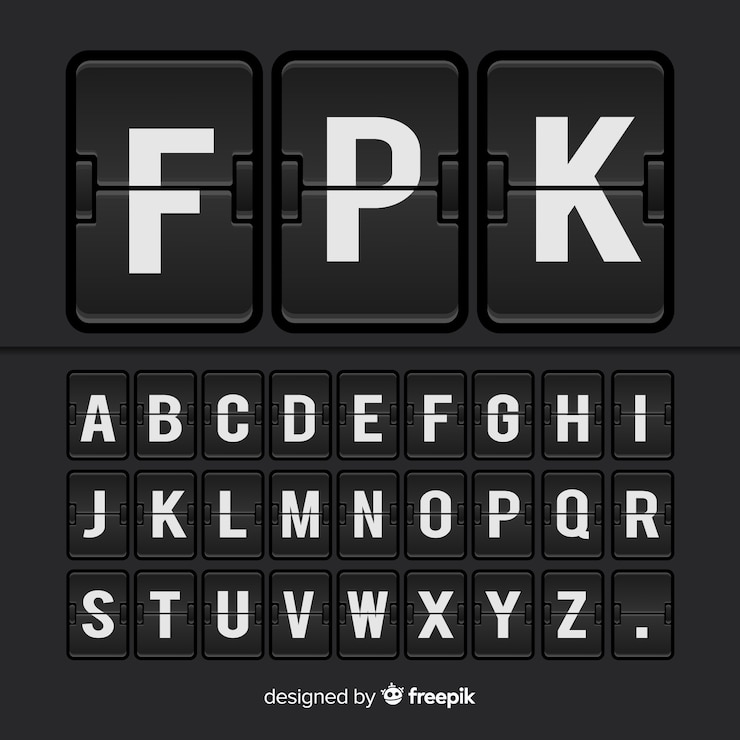 Kostenlose Vektor realistische anzeiger alphabet