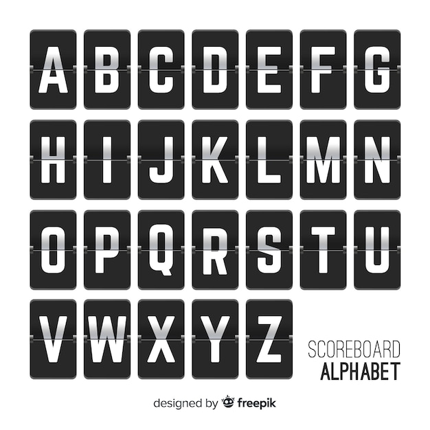 Kostenloser Vektor realistische anzeiger alphabet