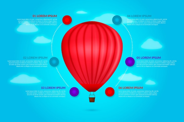 Kostenloser Vektor realistische ballon-infografik