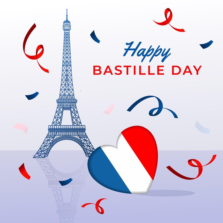 Kostenlose Vektor realistische bastille-tagesillustration