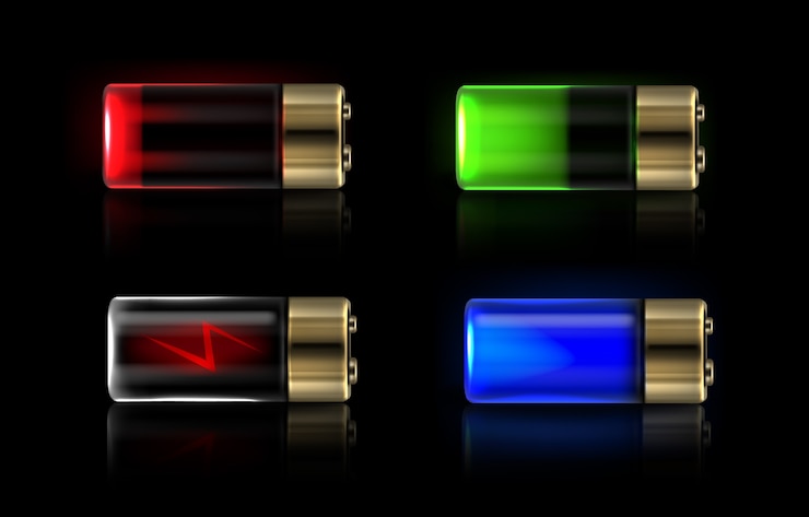 Kostenlose Vektor realistische batteriesammlung
