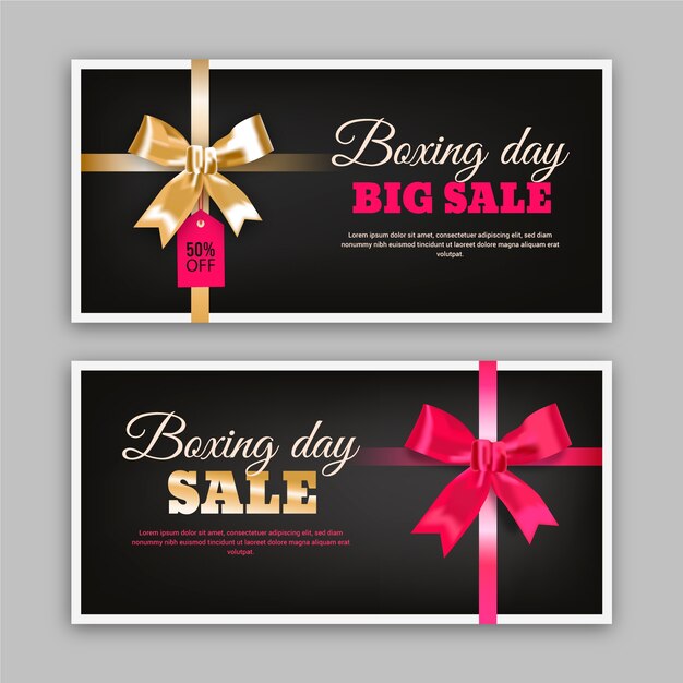 Realistische boxing day sale banner vorlage