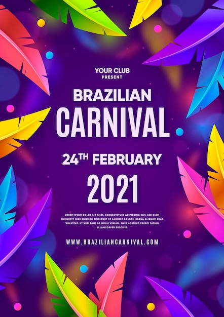 Realistische brasilianische Karnevalsfliegervorlage