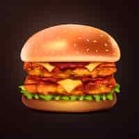 Kostenloser Vektor realistische burger-illustration