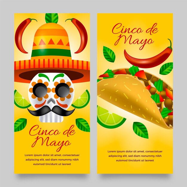 Realistische Cinco de Mayo Banner gesetzt