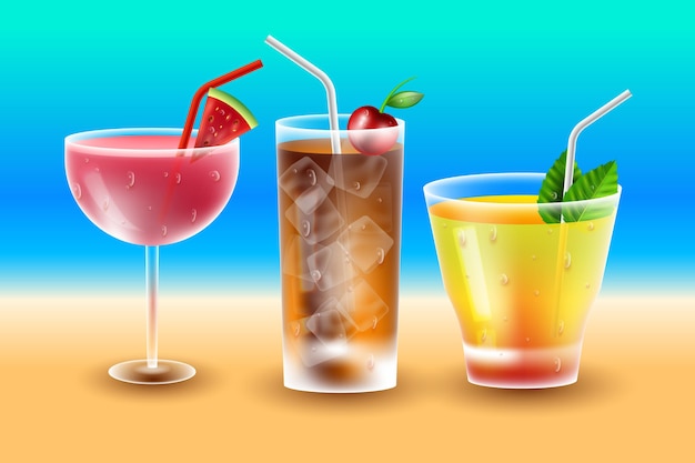 Realistische Cocktailkollektion