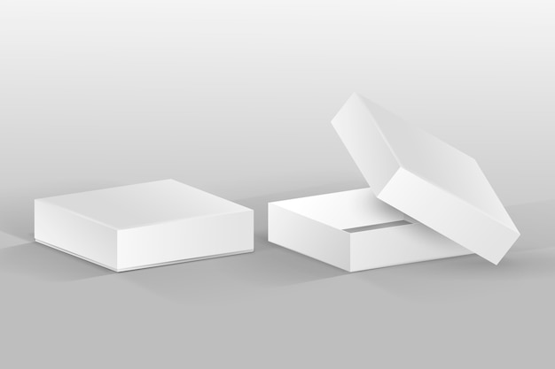 Realistische Cube-Box-Mockup-Illustration