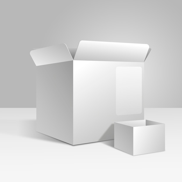 Realistische Cube-Box-Mockup-Illustration