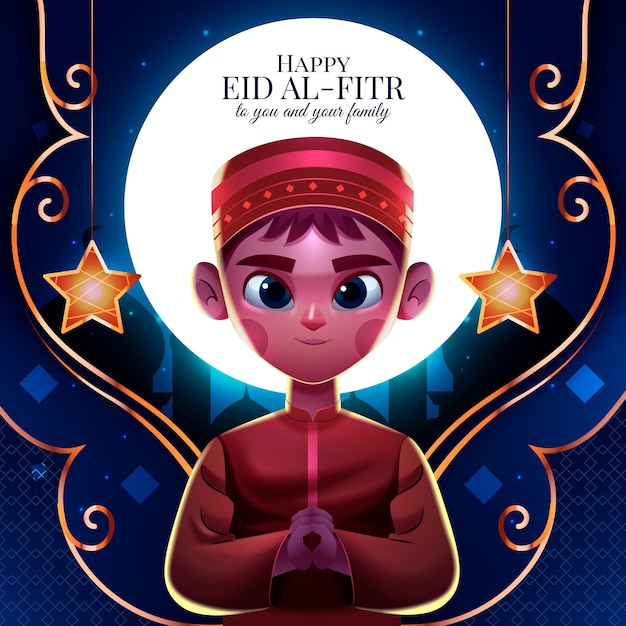 Realistische eid al-fitr illustration