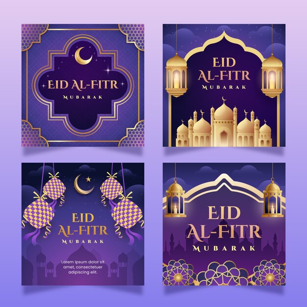 Realistische eid al-fitr instagram posts sammlung