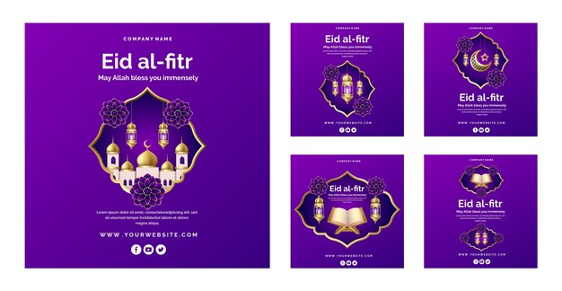 Realistische eid al-fitr instagram posts sammlung