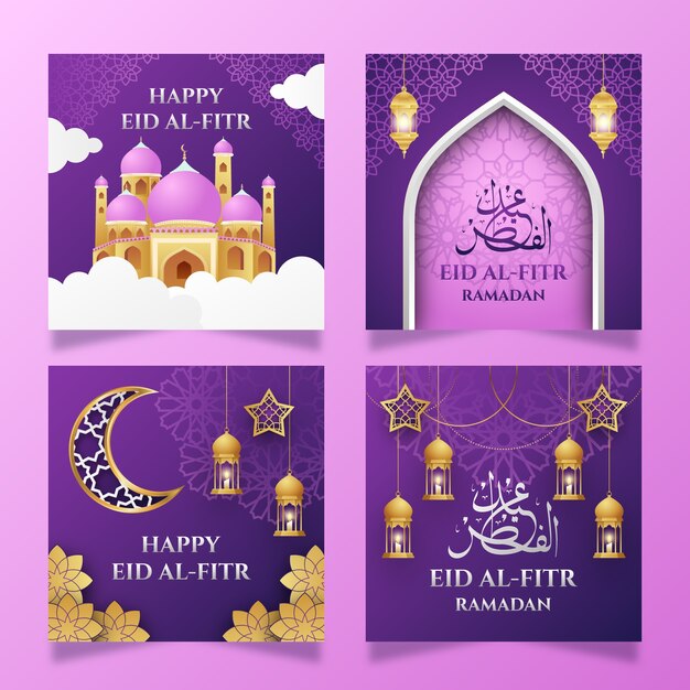 Realistische eid al-fitr instagram posts sammlung