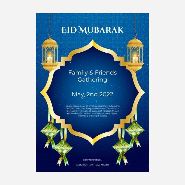 Realistische eid al-fitr-plakatvorlage