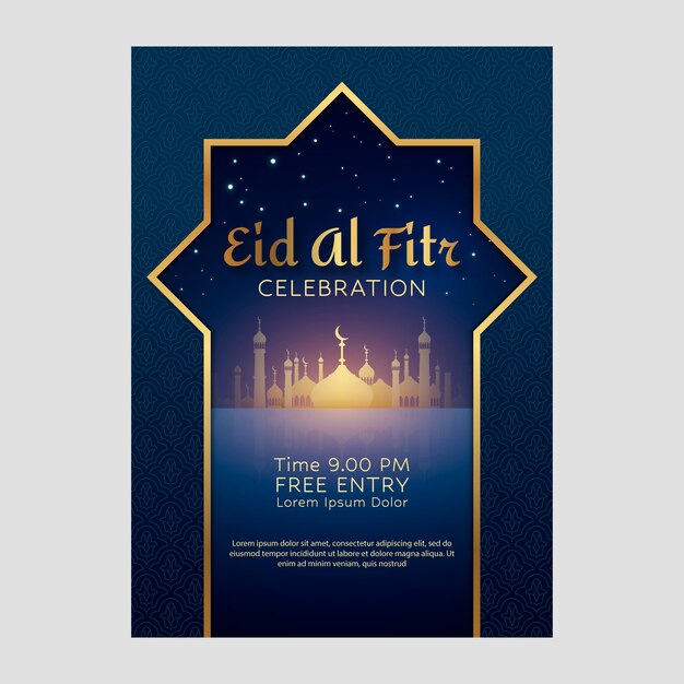 Realistische eid al-fitr vertikale plakatvorlage