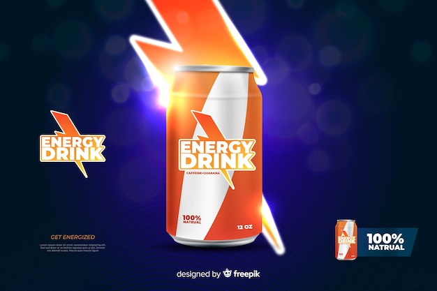 Realistische energy-drink-werbung