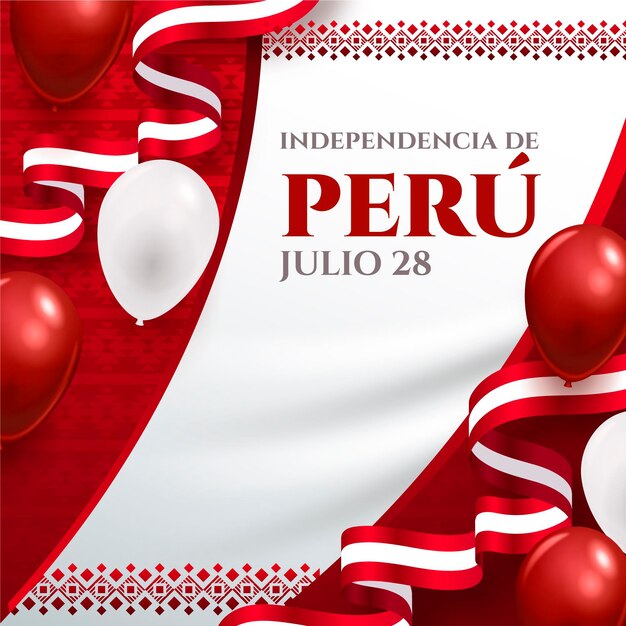 Realistische Fiestas Patrias de Peru Illustration