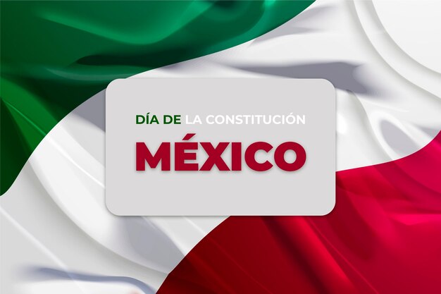 Realistische Flagge des mexikanischen Verfassungstages