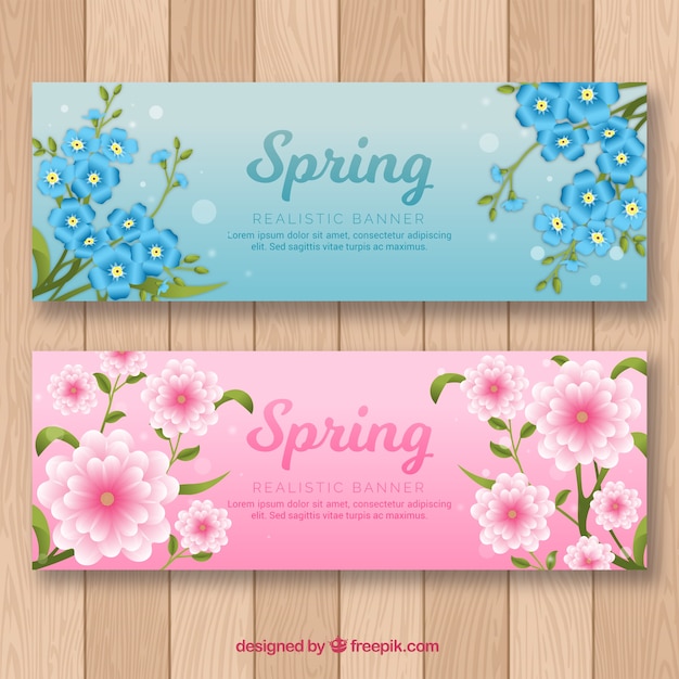 Realistische frühling banner