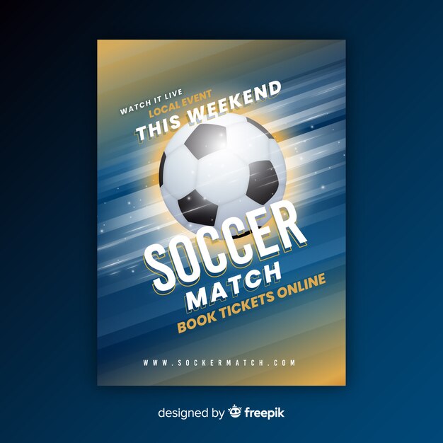 Realistische Fußball Plakat Vorlage