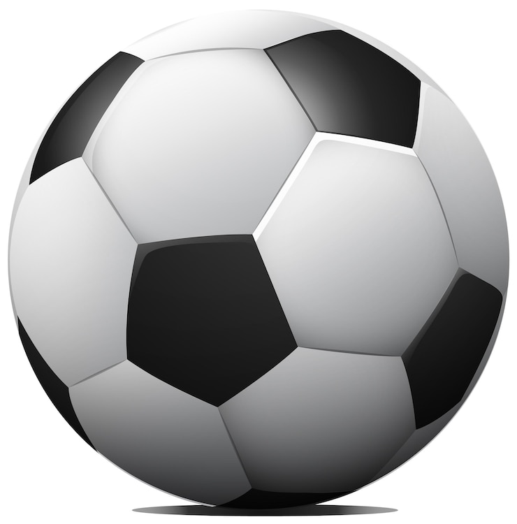Kostenlose Vektor realistische fußballkugel getrennt