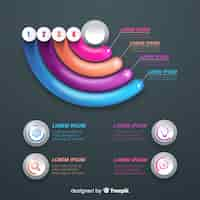 Kostenloser Vektor realistische glänzende infografik schritte
