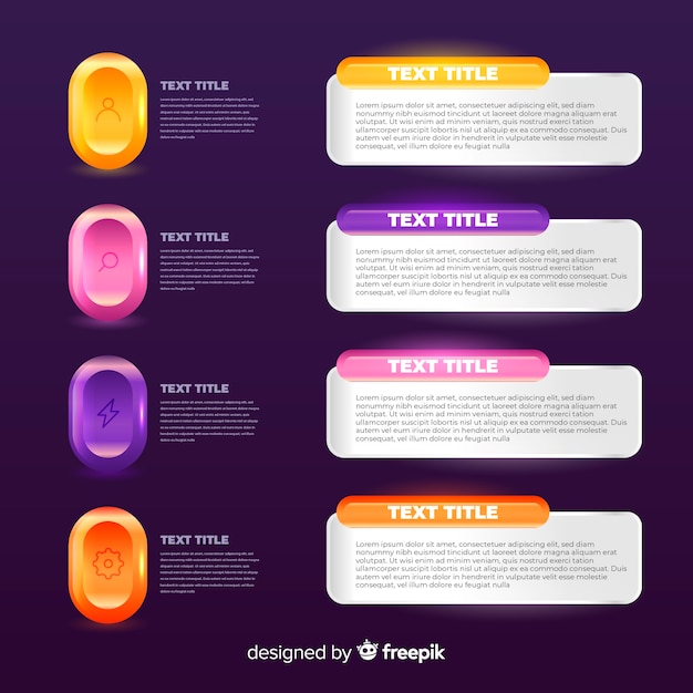 Realistische glänzende infographik elemente