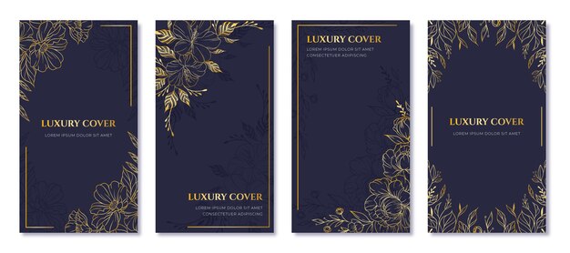 Realistische goldene Luxus-Cover-Kollektion