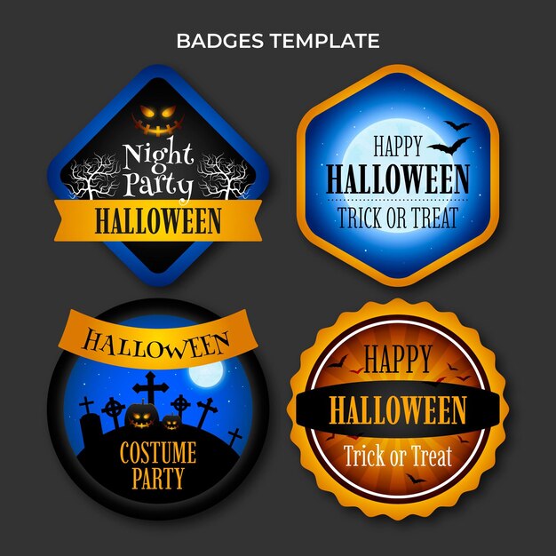 Realistische Halloween-Etiketten-Kollektion