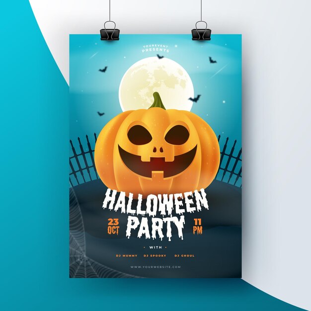 Realistische Halloween-Flyer-Vorlage