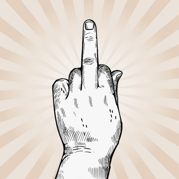 Kostenlose Vektor realistische hand gezeichnet ficken sie symbol