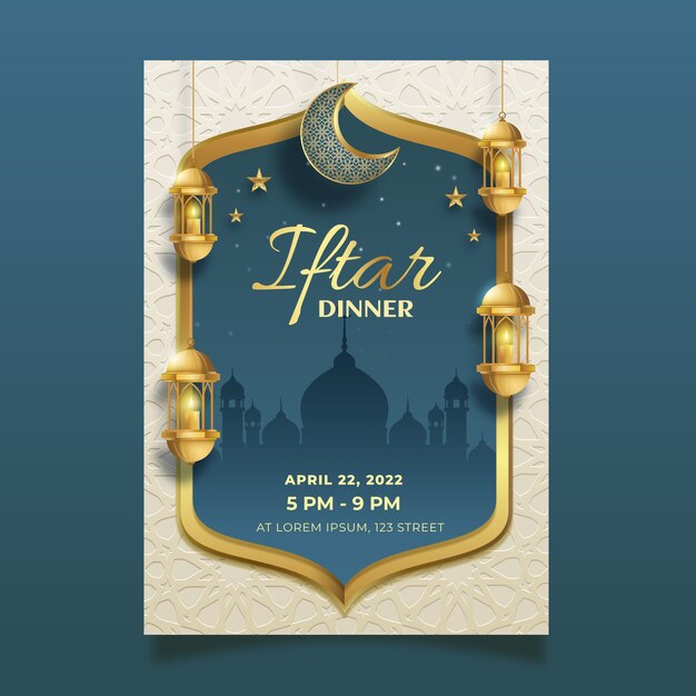 Realistische Iftar-Einladung