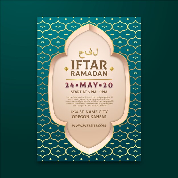 Realistische iftar Einladungsvorlage