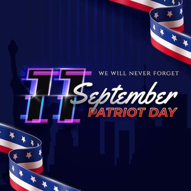 Kostenloser Vektor realistische illustration für die feier zum patriotentag am 11. september