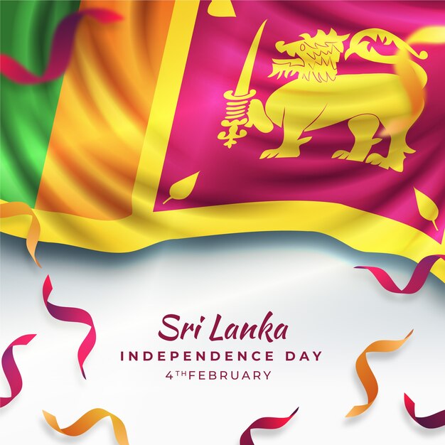 Realistische illustration zum unabhängigkeitstag von sri lanka