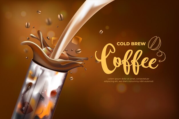 Realistische kalt gebrühte Kaffeeanzeige
