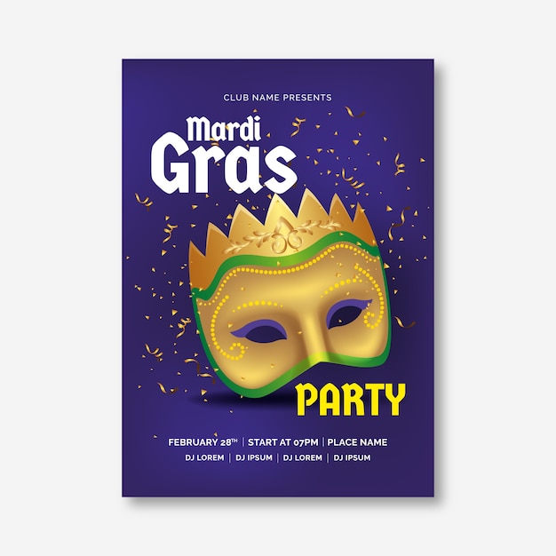 Realistische karneval flyer vorlage