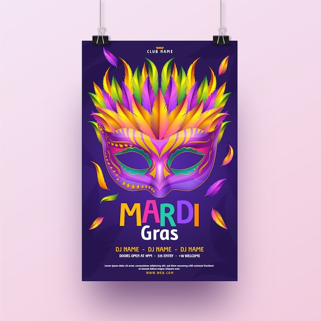 Realistische karneval flyer vorlage