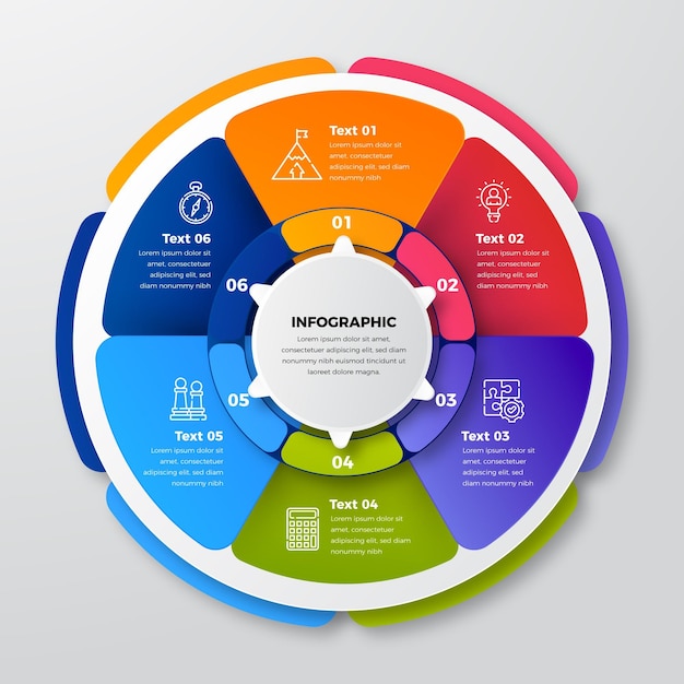 Realistische Kreisdiagramm-Infografik-Vorlage